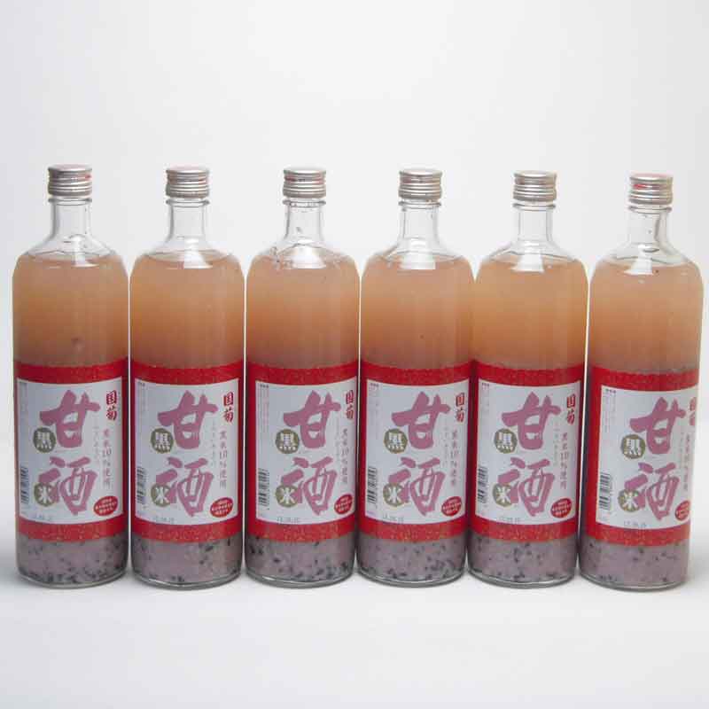 【篠崎 国菊甘酒 黒米 あまざけノンアルコール】古代中国皇帝献上米で薬膳食として、また日本でもお祝い事や赤飯・おはぎに珍重されてきた黒米を10％使用して造った特別限定仕込のあまざけです。米と米麹のみを